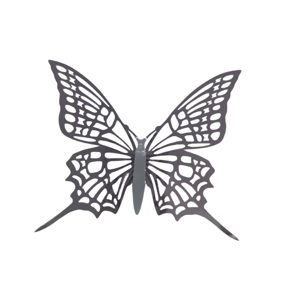Set of 12 pieces butterflies with adhesive, house or event decorations, black color, A41